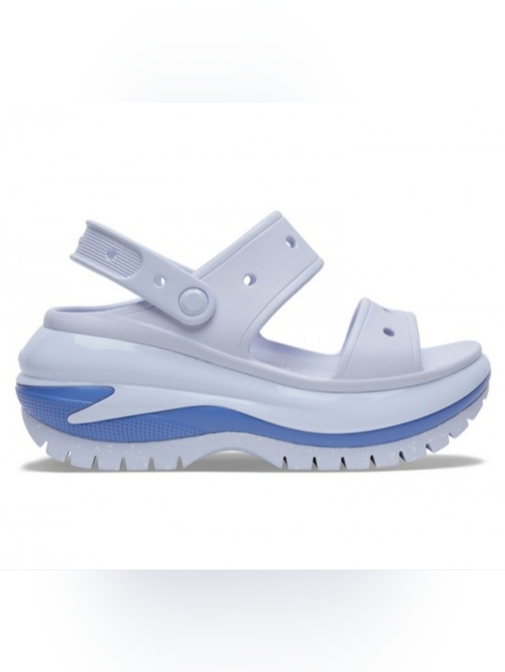 CROCS Women's Pastel Blue Platform Sandal with Blue Accent